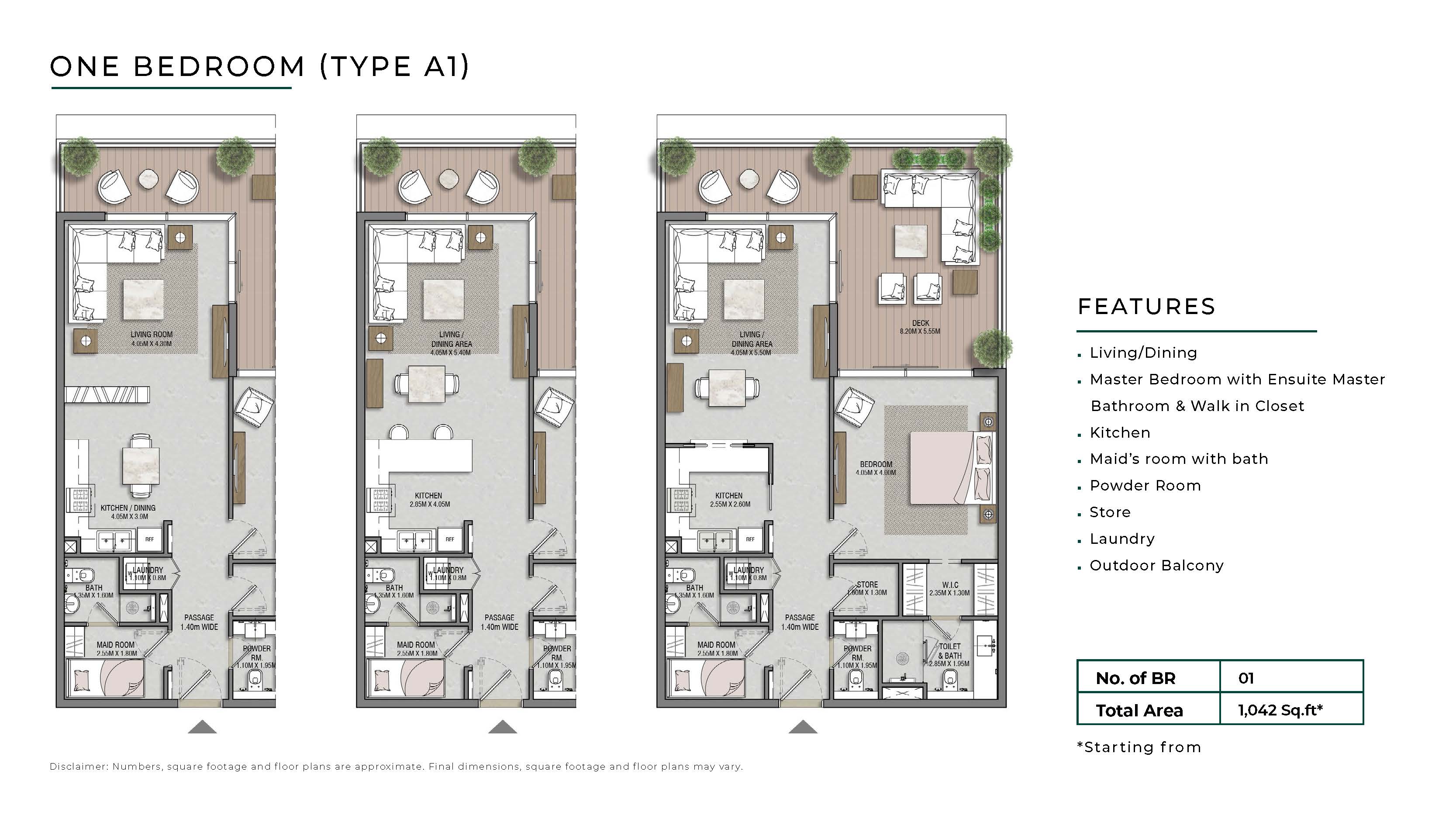 One Bedroom Type A Reem Hills Apartments