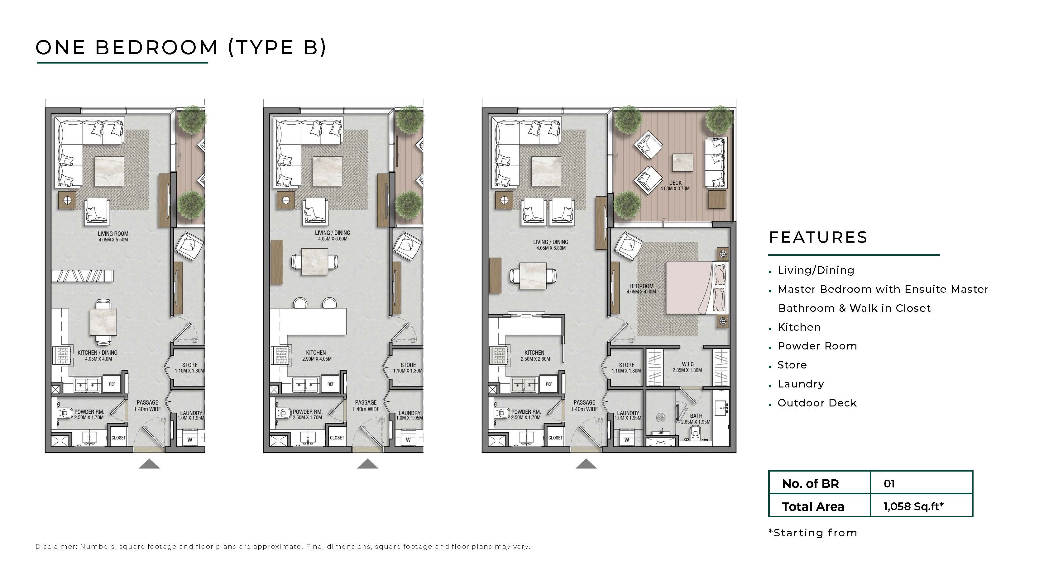 One Bedroom Type B Reem Hills Apartments