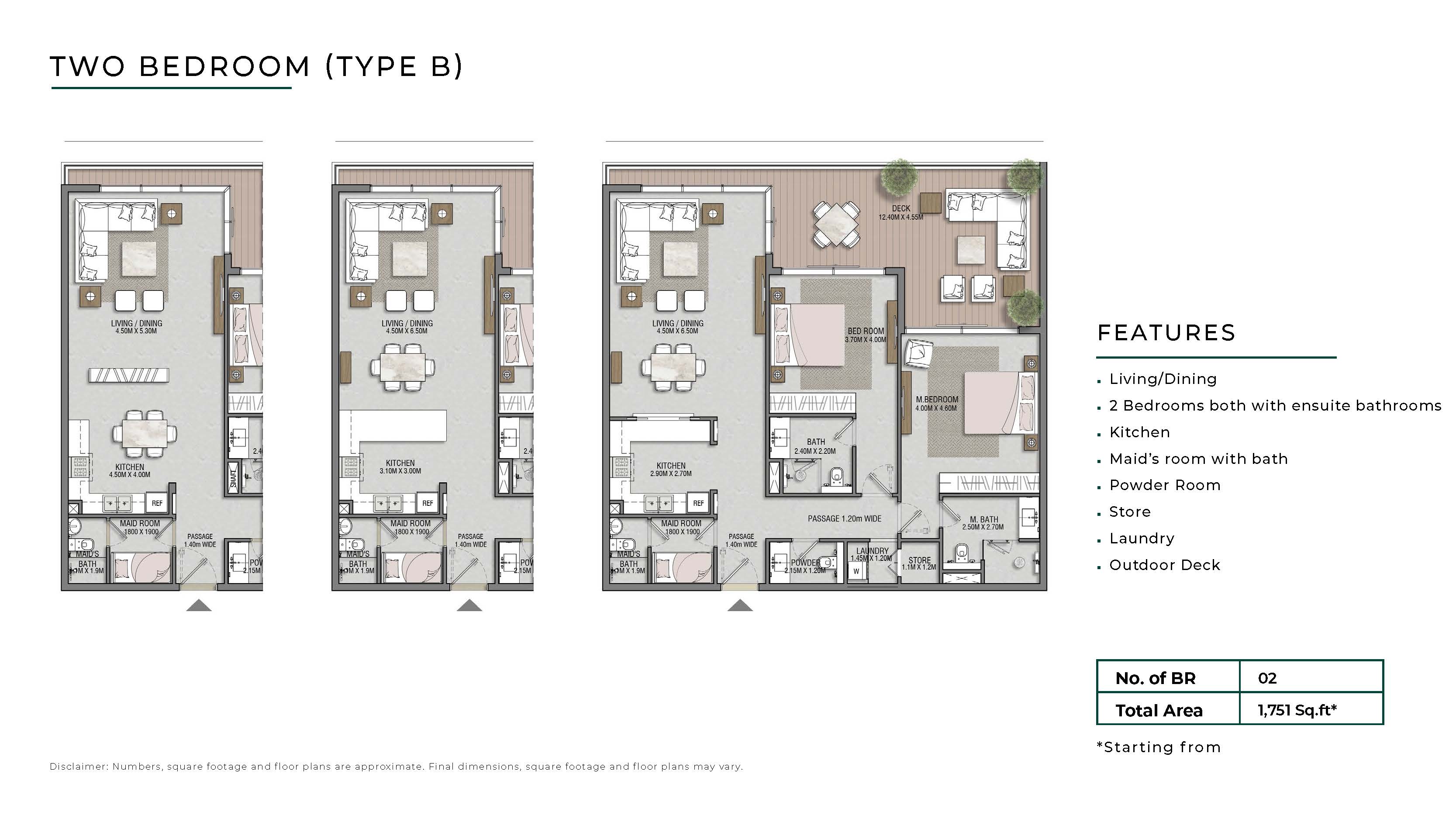 Two Bedroom Type B Reem Hills Apartments