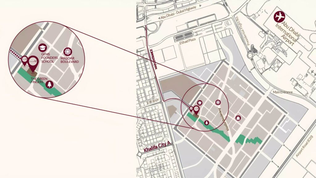 Location Map Ville 12 Apartments in Masdar City By Burtville