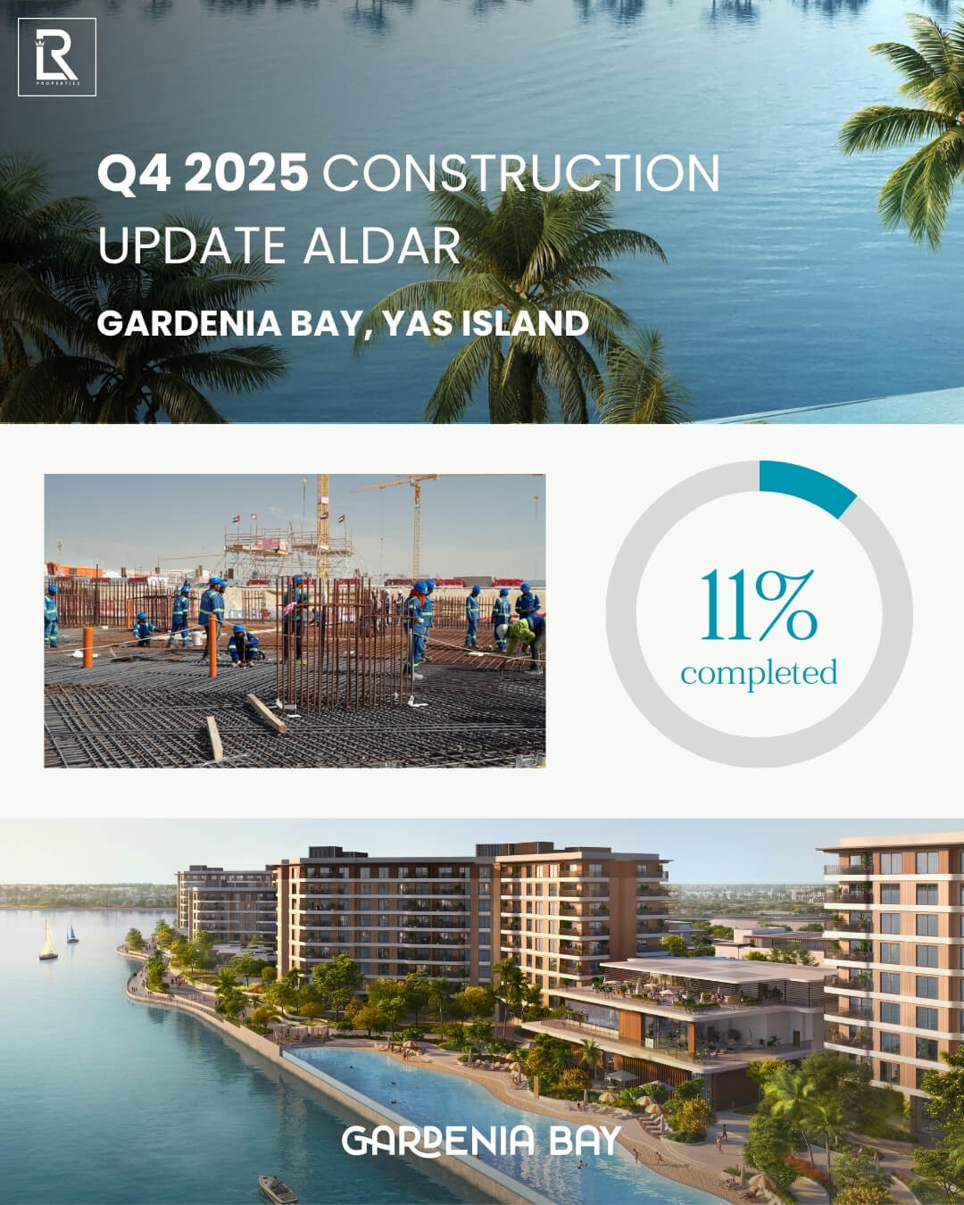 GARDENIA BAY, Yas Island Construction Update Q4 2025 Aldar Projects Progress Report