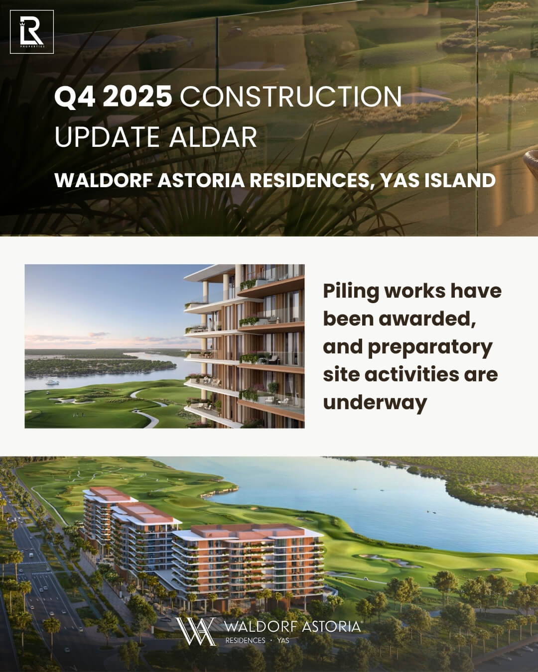 WALDORF ASTORIA RESIDENCES, Yas Island Construction Update Q4 2025 Aldar Projects Progress Report