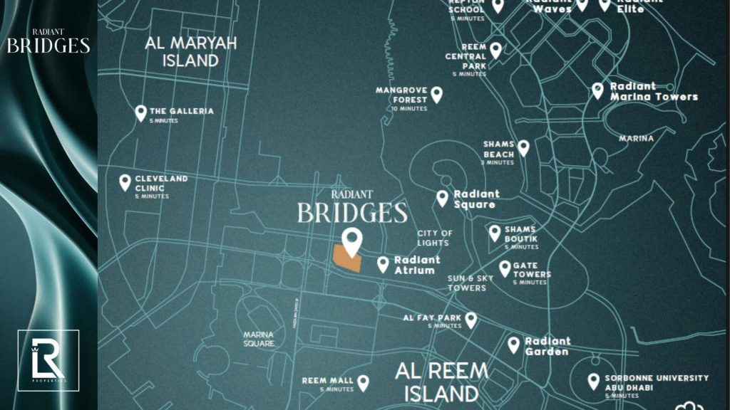Radiant Bridges Al Reem Island,Radiant Bridges Abu Dhabi,Radiant Bridges mixed use development,Radiant Bridges City of Lights,Radiant Bridges Al Reem Street location,Radiant Bridges canal view apartments,Radiant Bridges office towers Abu Dhabi,Radiant Bridges residential tower,Radiant Bridges commercial spaces,Radiant Bridges investment opportunity,Radiant Bridges waterfront living Abu Dhabi,Radiant Bridges skyline views Reem Island,Radiant Bridges urban lifestyle Abu Dhabi,Radiant Bridges community living,Radiant Bridges by Radiant Real Estate Radiant Bridges Al Reem Island